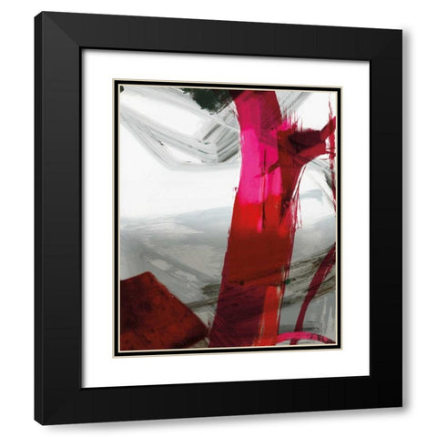 Fuschia I Black Modern Wood Framed Art Print with Double Matting by PI Galerie