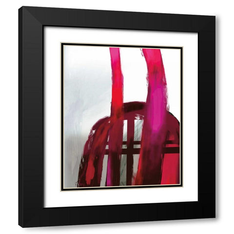 Fuschia II Black Modern Wood Framed Art Print with Double Matting by PI Galerie