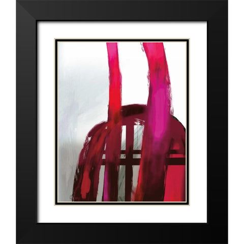 Fuschia II Black Modern Wood Framed Art Print with Double Matting by PI Galerie