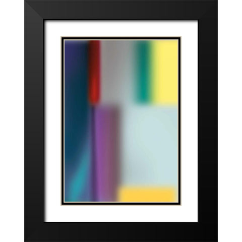 Smooth Glass II Black Modern Wood Framed Art Print with Double Matting by PI Galerie
