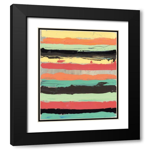 Alt Stripes II Black Modern Wood Framed Art Print with Double Matting by PI Gallery