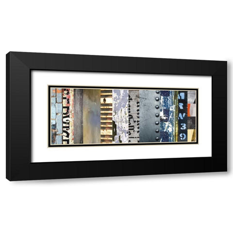Striped Robotic I Black Modern Wood Framed Art Print with Double Matting by PI Galerie
