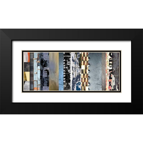 Striped Robotic II Black Modern Wood Framed Art Print with Double Matting by PI Galerie