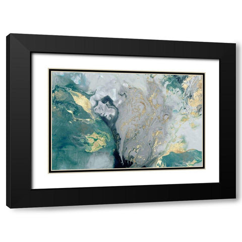 Ocean Splash I Black Modern Wood Framed Art Print with Double Matting by PI Studio