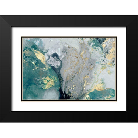 Ocean Splash I Black Modern Wood Framed Art Print with Double Matting by PI Studio