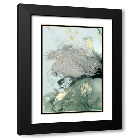 Ocean Splash I Mint Version Black Modern Wood Framed Art Print with Double Matting by PI Studio