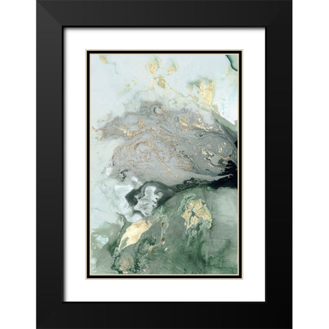 Ocean Splash I Mint Version Black Modern Wood Framed Art Print with Double Matting by PI Studio