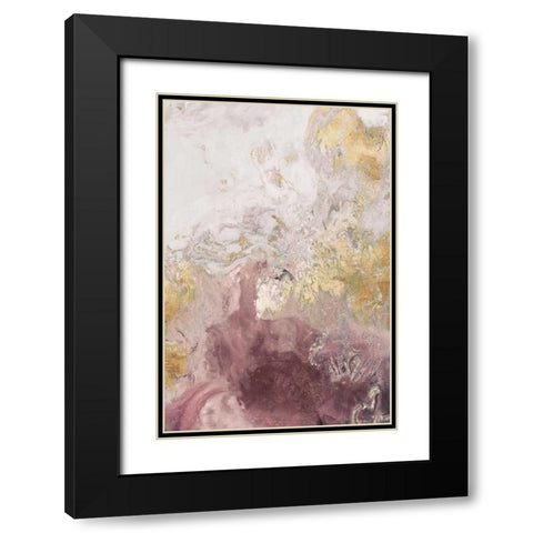 Ocean Splash II Burgundy Version Black Modern Wood Framed Art Print with Double Matting by PI Studio