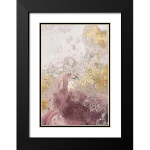 Ocean Splash II Burgundy Version Black Modern Wood Framed Art Print with Double Matting by PI Studio