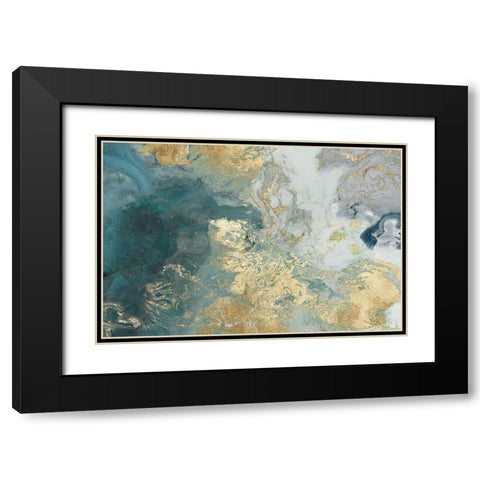 Ocean Splash II Black Modern Wood Framed Art Print with Double Matting by PI Studio