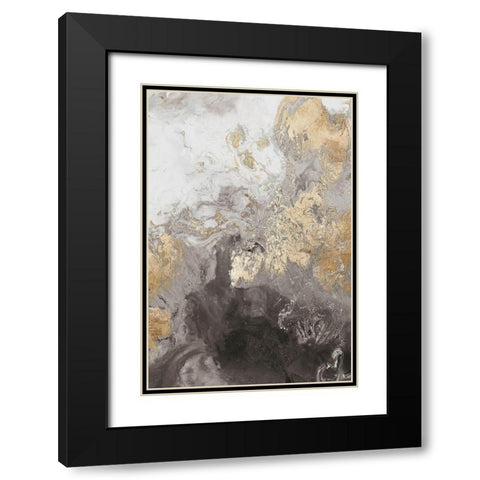 Ocean Splash II Grey Version Black Modern Wood Framed Art Print with Double Matting by PI Studio