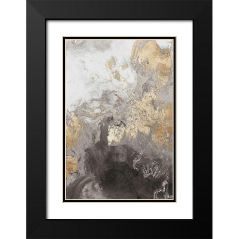 Ocean Splash II Grey Version Black Modern Wood Framed Art Print with Double Matting by PI Studio