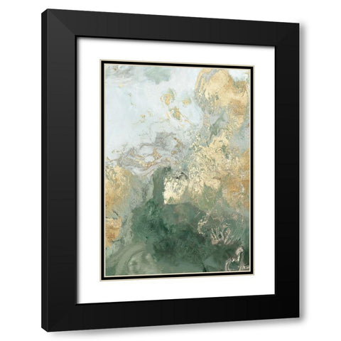 Ocean Splash II Mint Version Black Modern Wood Framed Art Print with Double Matting by PI Studio