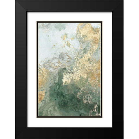 Ocean Splash II Mint Version Black Modern Wood Framed Art Print with Double Matting by PI Studio