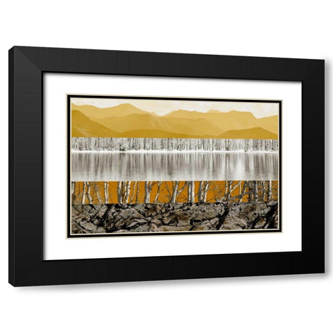 Nature Collage I Black Modern Wood Framed Art Print with Double Matting by PI Studio