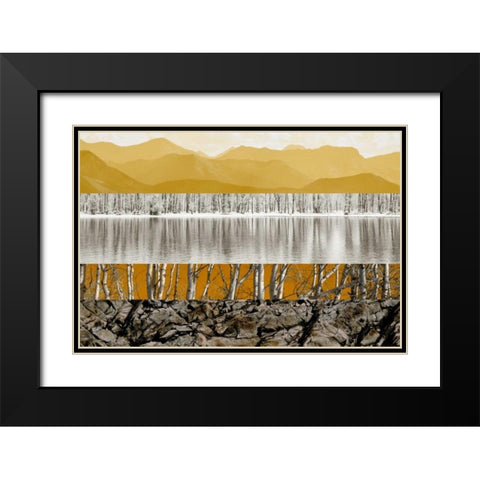 Nature Collage I Black Modern Wood Framed Art Print with Double Matting by PI Studio