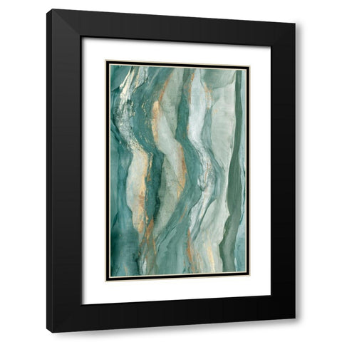 Waves Black Modern Wood Framed Art Print with Double Matting by PI Studio