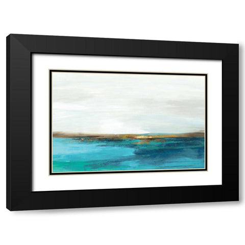 Pastoral Landscape Black Modern Wood Framed Art Print with Double Matting by PI Studio