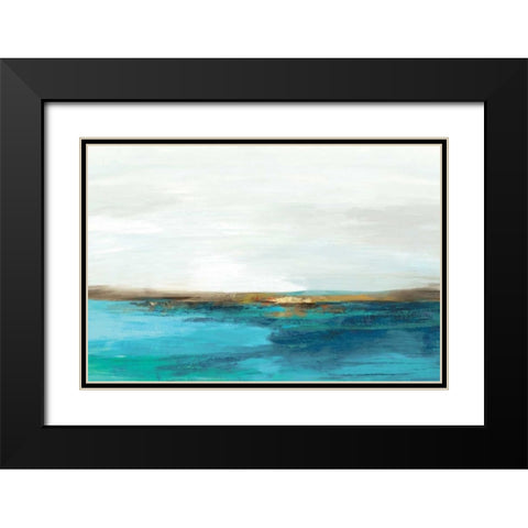 Pastoral Landscape Black Modern Wood Framed Art Print with Double Matting by PI Studio