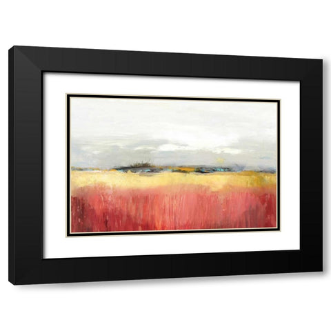 Yellow Landscape Black Modern Wood Framed Art Print with Double Matting by PI Studio