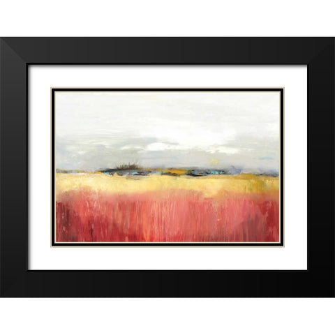 Yellow Landscape Black Modern Wood Framed Art Print with Double Matting by PI Studio