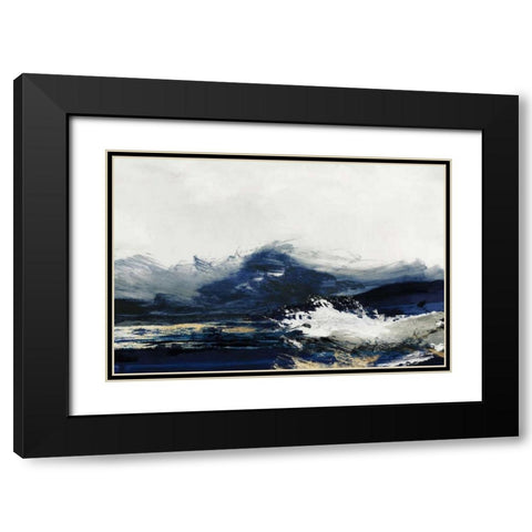 Water Black Modern Wood Framed Art Print with Double Matting by PI Studio