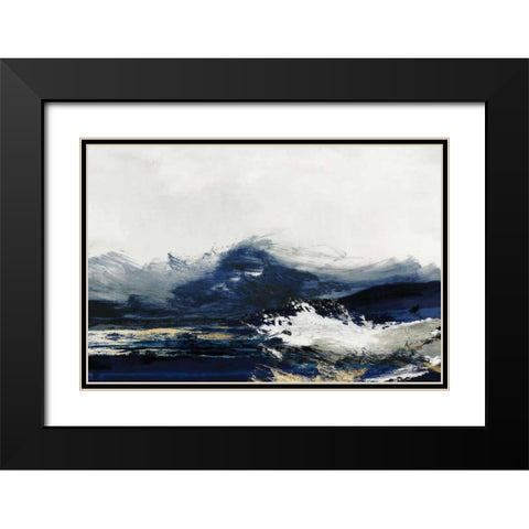 Water Black Modern Wood Framed Art Print with Double Matting by PI Studio