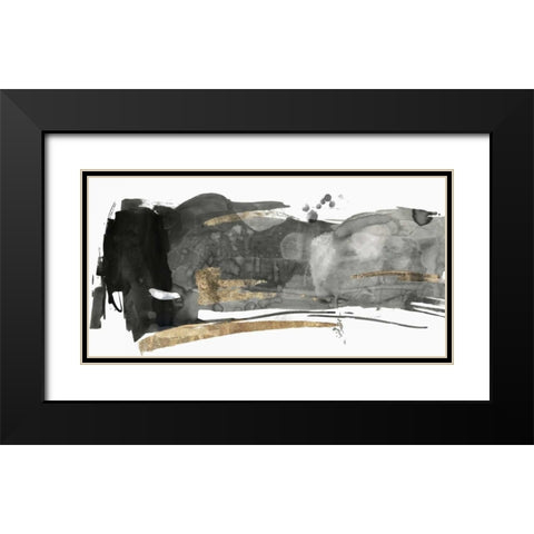 Black Gesture II Black Modern Wood Framed Art Print with Double Matting by PI Studio