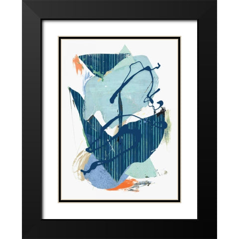 Collage II Black Modern Wood Framed Art Print with Double Matting by PI Studio