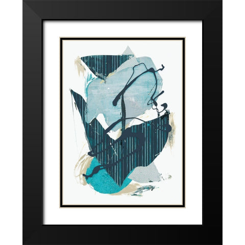 Collage II Black Modern Wood Framed Art Print with Double Matting by PI Studio