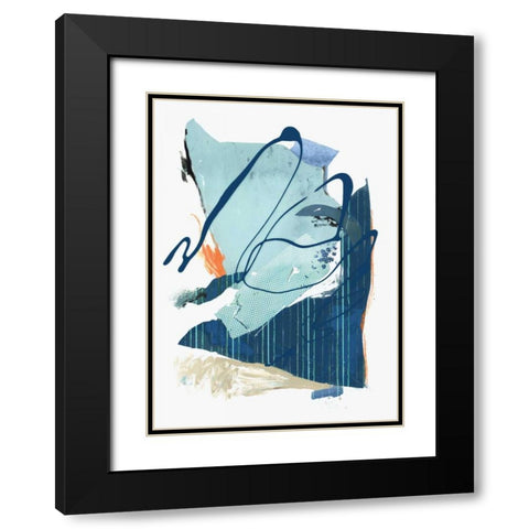 Collage III Black Modern Wood Framed Art Print with Double Matting by PI Studio