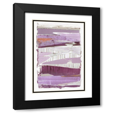 Collage IV Lavender Version Black Modern Wood Framed Art Print with Double Matting by PI Studio