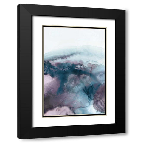 Lavender Bubbles I Black Modern Wood Framed Art Print with Double Matting by PI Studio