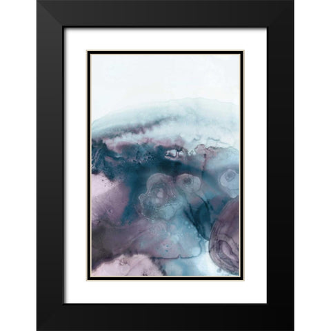 Lavender Bubbles I Black Modern Wood Framed Art Print with Double Matting by PI Studio
