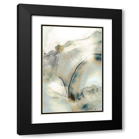 Mint Bubbles II Neutral Version Black Modern Wood Framed Art Print with Double Matting by PI Studio