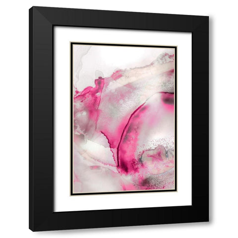 Mint Bubbles II Blush Version Black Modern Wood Framed Art Print with Double Matting by PI Studio