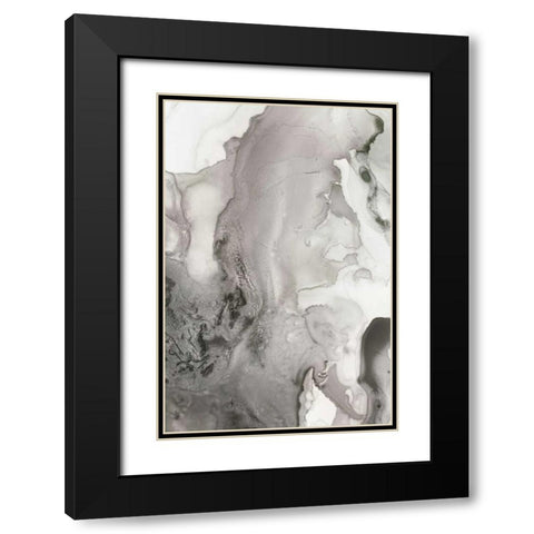 Mint Bubbles III Grey Version Black Modern Wood Framed Art Print with Double Matting by PI Studio