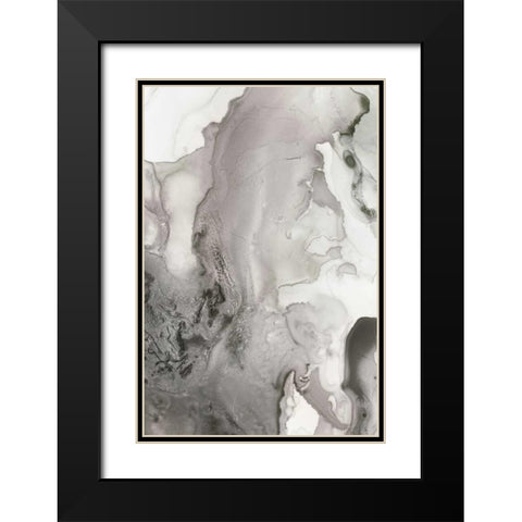 Mint Bubbles III Grey Version Black Modern Wood Framed Art Print with Double Matting by PI Studio