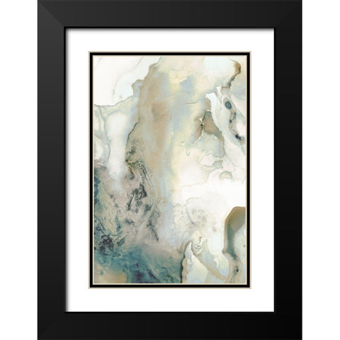 Mint Bubbles III Neutral Version Black Modern Wood Framed Art Print with Double Matting by PI Studio