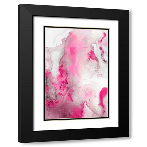 Mint Bubbles III Blush Version Black Modern Wood Framed Art Print with Double Matting by PI Studio