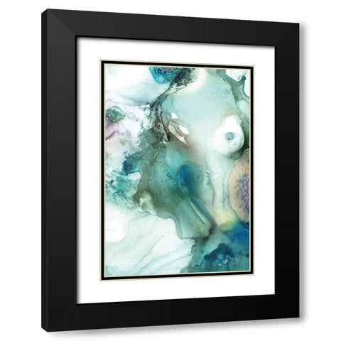 Mint Bubbles IV Black Modern Wood Framed Art Print with Double Matting by PI Studio