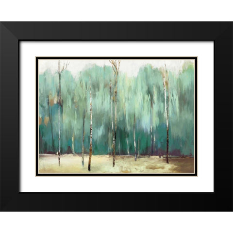 Teal Forest Black Modern Wood Framed Art Print with Double Matting by PI Studio