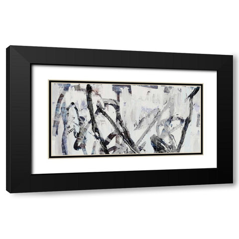 Gestural I Black Modern Wood Framed Art Print with Double Matting by PI Studio