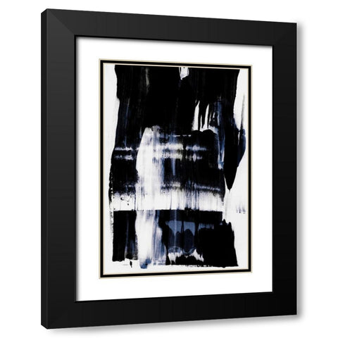 Swipe Black Modern Wood Framed Art Print with Double Matting by PI Studio