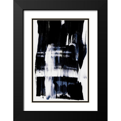 Swipe Black Modern Wood Framed Art Print with Double Matting by PI Studio