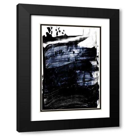 Squeegee II Black Modern Wood Framed Art Print with Double Matting by PI Studio