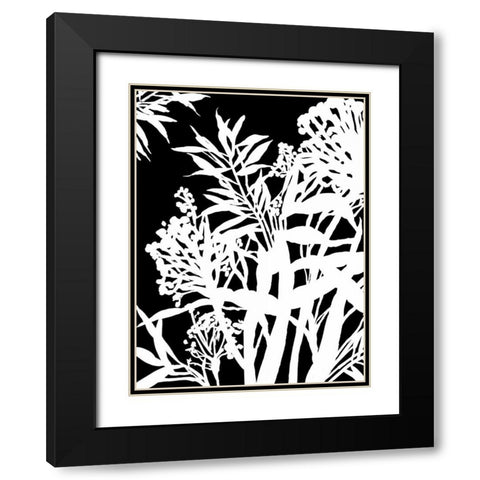 Monochrome Foliage IV Black Modern Wood Framed Art Print with Double Matting by PI Studio