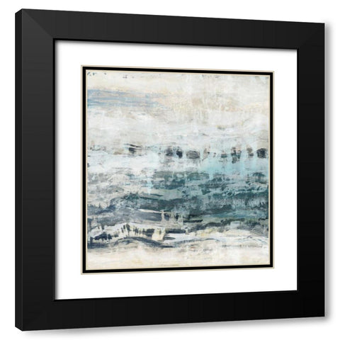 Black Waves Black Modern Wood Framed Art Print with Double Matting by PI Studio