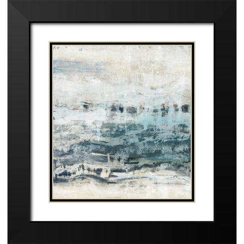 Black Waves Black Modern Wood Framed Art Print with Double Matting by PI Studio