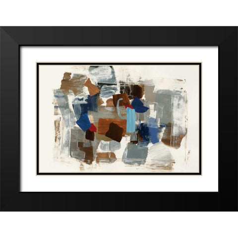 Cubic Abstract I Black Modern Wood Framed Art Print with Double Matting by PI Studio